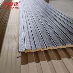 White wood grain wpc fluted  wall panel waterproof  wpc foam panel for interior decoration