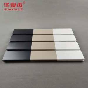 Wood grains waterproof strong wpc slatwall pvc slatwall panel for grarge decoration
