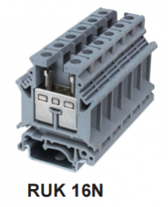 RUK16N स्क्रू कनेक्शन 16mm2 DIN रेल टर्मिनल ब्लॉक
