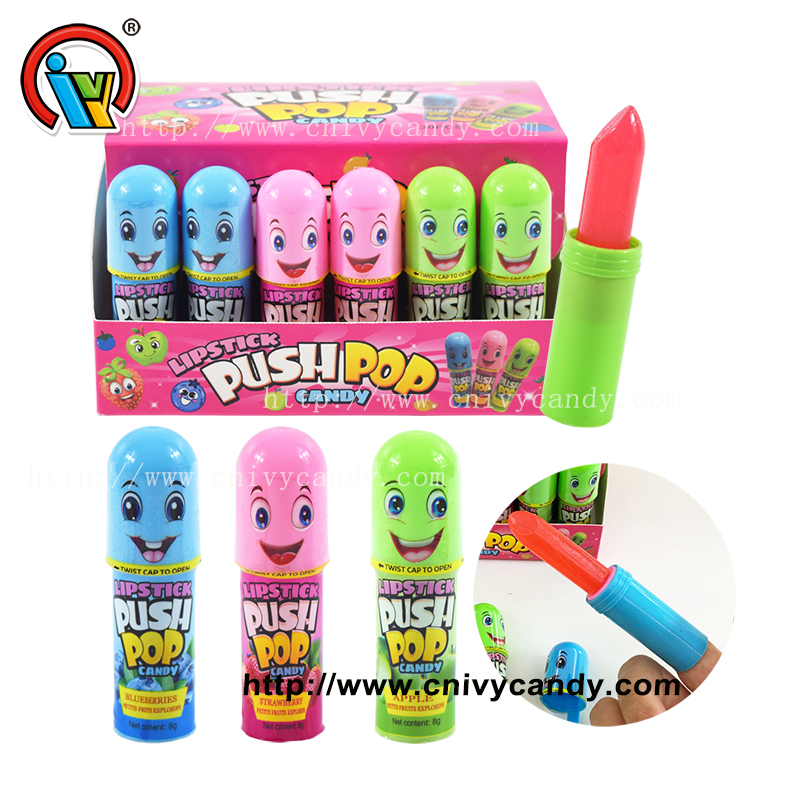 Lipstick push pop finger lollipop candy