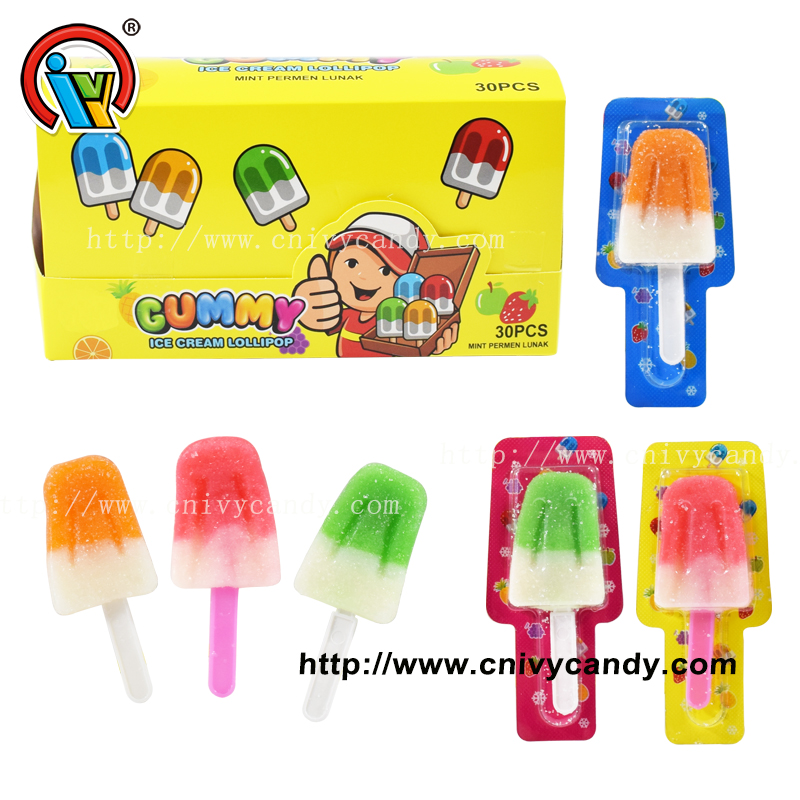 Ice cream gummy lollipop candy sweet manufacturer