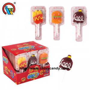 Fruit flavor fast food shaped jelly gummy lolli...