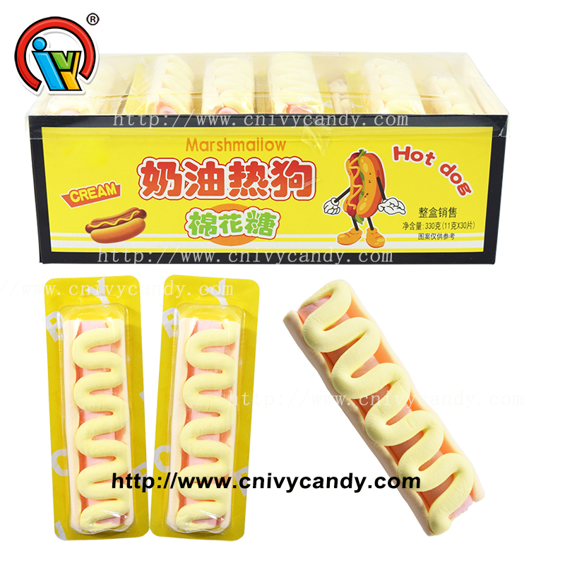 Food shape hot dog marshmallow candy for sale