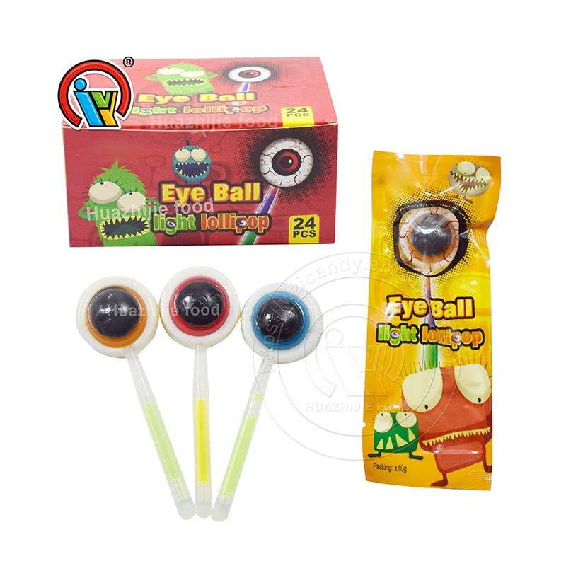Wholesale monster eye light lollipop candy confectionery for halal