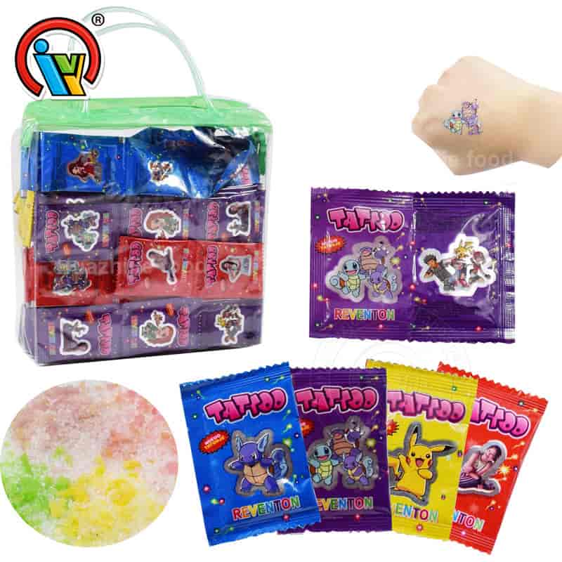 factory handbag popping candy with tattoo