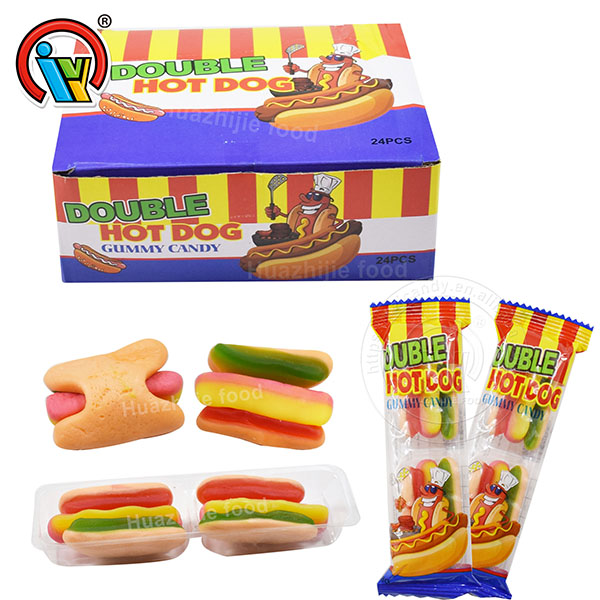 Halal 2 in 1 hot dog gummy candy supplier