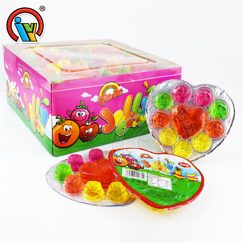 Manufacturer mix fruit flavor heart shape jelly cup candy