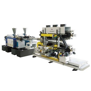 Conical Twin-Screw Extruder Frpp Double-Wall Corrugated Pipe Extrusion Machine