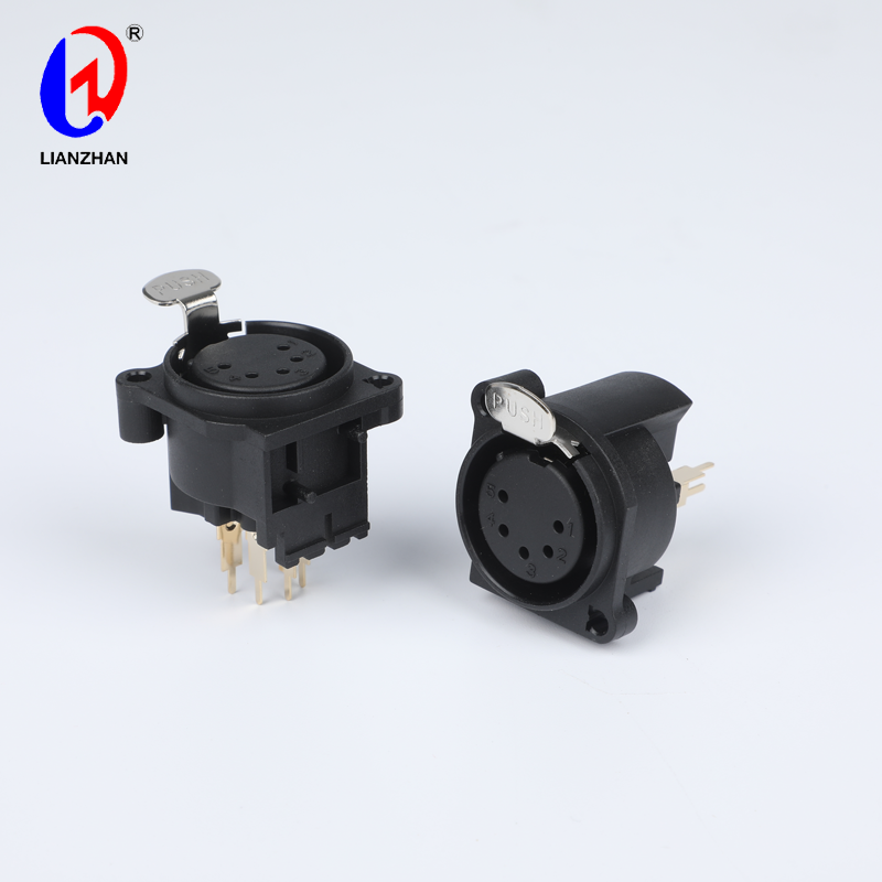Push XLR Connector 5 Pole Female Receptacle Chassis Mount Connector Featured Image