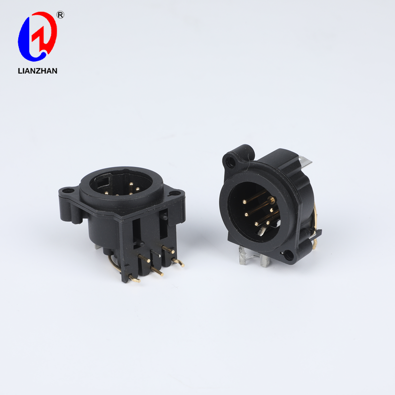 Chinese Professional 5 Pin XLR Connector - Angle Pin XLR Male Chassis Connector 5 Pin Cannon XLR Panel Mount Socket – Lianzhan