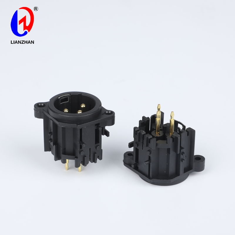 Factory Cheap Hot XLR D-Size Socket Connector - Neutrik Male 3-Pin Mic XLR Panel Mount Audio Amplifier Chassis Connector – Lianzhan detail pictures