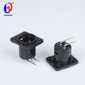 XLR Male Adapter Right Angle Pin Connector 3-Pin Panel Mount Socket Connector