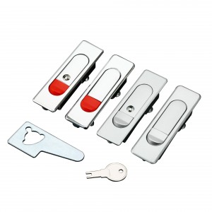 MS509 Industrial waterproof panel flat door lock with push button and keys for electric cabinet door
