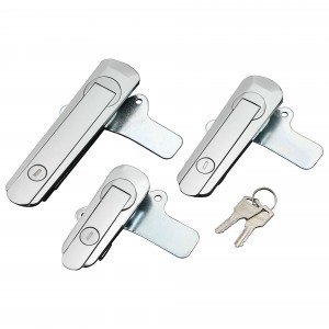 Matt Chrome Flat Lock AB401 series Small Distribution Box Lock With Key Beautiful Appearance use for cabinet panel lock