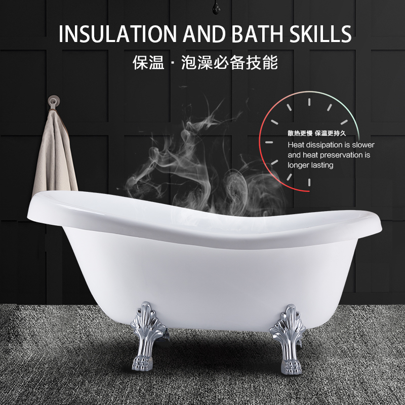 Acrylic bath tub, Fiber-glass bathtub, 3mm import acrylic Reinforced by fiber glass