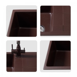 MS1902 Moershu Kitchen Sink 86X50CM Composite Quarts Kitchen Sinks in Black