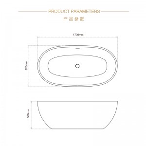 Acrylic Bath Tub, Fiber-glass Bathtub, 3mm Import Acrylic Reinforced by Fiber Glass