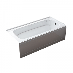 Buy Discount Bathtub With Feet Supplier –  60-Inch Contemporary Alcove Acrylic Bathtub with Left Hand Drain and Overflow Holes, White – Moershu