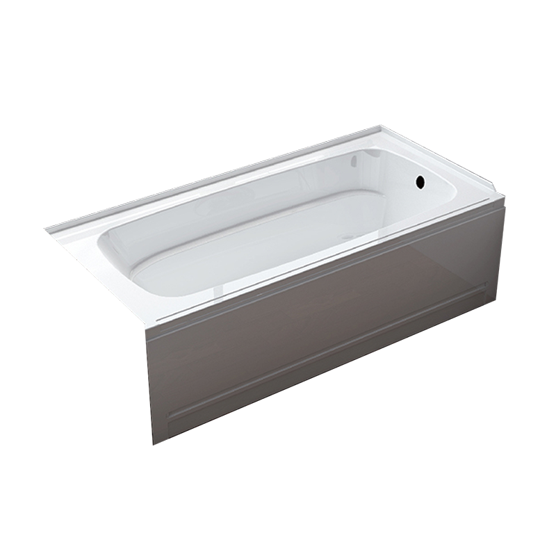 China wholesale Bathtubs & Whirlpool Tubs Products –  60-Inch Contemporary Alcove Acrylic Bathtub with Left Hand Drain and Overflow Holes, White – Moershu