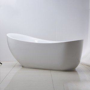 New Generation Freestanding Oval Bath Stone White, With Waste And Overflow