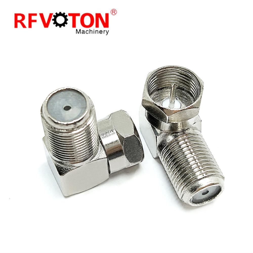 RF connector F type male to female right angel adapter