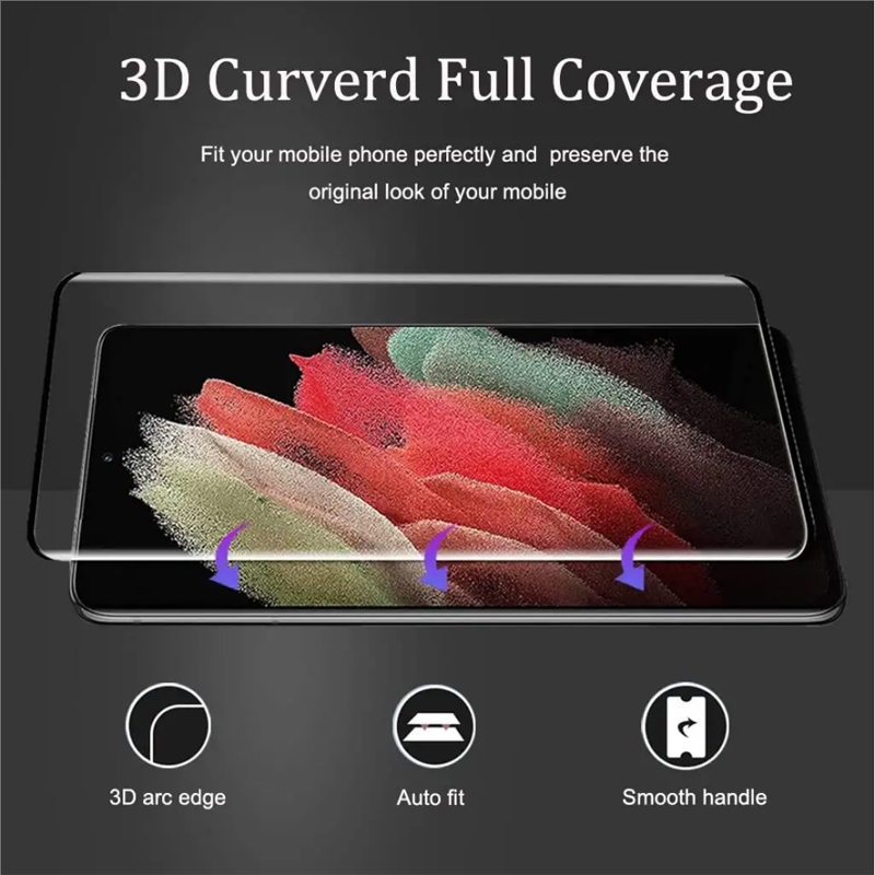 3D glass full coverage 9H hardness tempered glass screen protector for Samsung Galaxy S21 5G