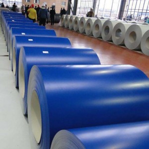Harga pabrik warna coated az150 Bobina aluzinc Prepainted Galvanized PPGL Steel Coils pikeun dijual