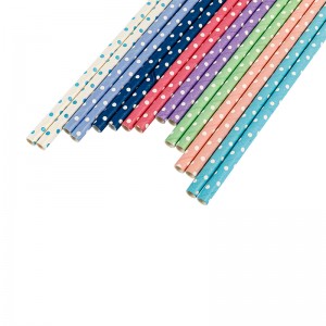 Manufacturers directly provide fully degradable beverage paper straw, disposable environmental protection Dot color straight straw, which can be wholesale customized