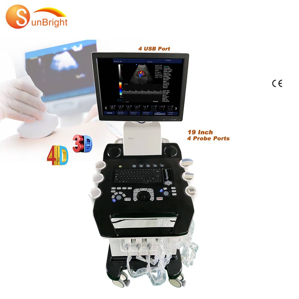 Factory directly Colour Doppler During Pregnancy - CE echo machine phased array probe trolley color Doppler ultrasound – Sunbright