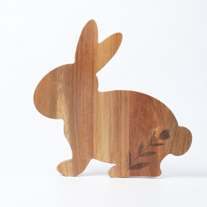 Suncha Cute Rabbit Shape Acacia Wood Serving Board 