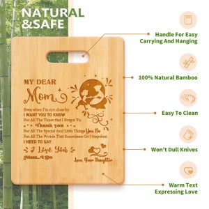 Suncha Engraved Bamboo Cutting Boards for Mom Gifts