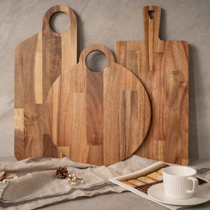 Suncha Round Acacia wood Cutting board with Handle