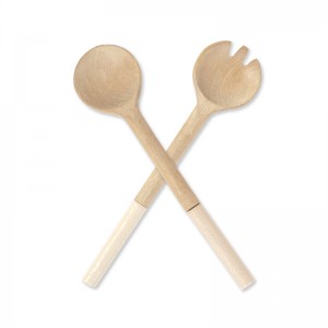 Suncha Mango wood utensil set white washed with Handle