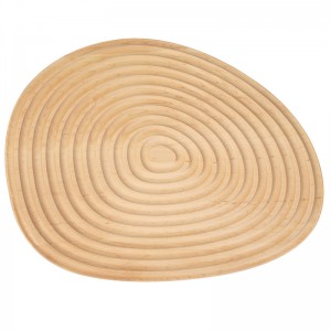 Suncha Rubber Wood Decorative Spiral Stripe Irregular Serving Board