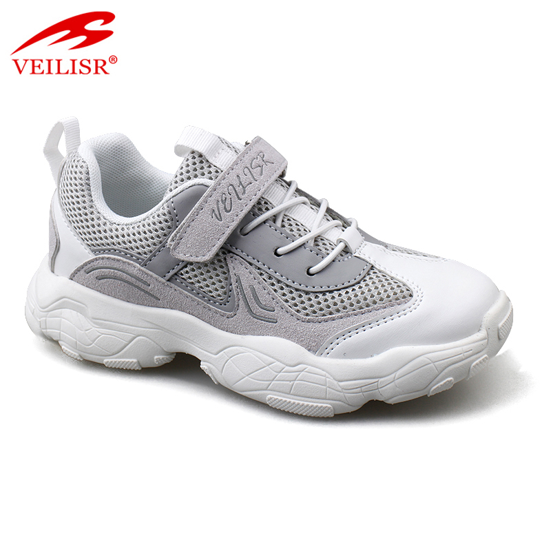 Outdoor quality PU mesh children casual Sneakers Kids Shoes