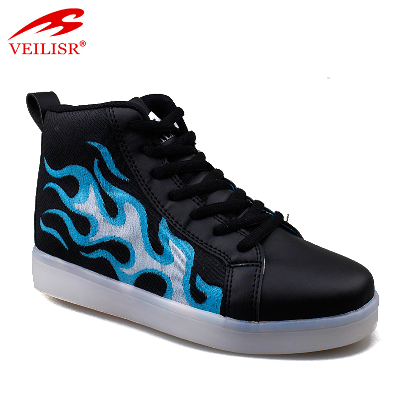 2020 Sepatu China Factory direct Wholesale Cheap New design PU upper children casual sneakers kids led light shoes