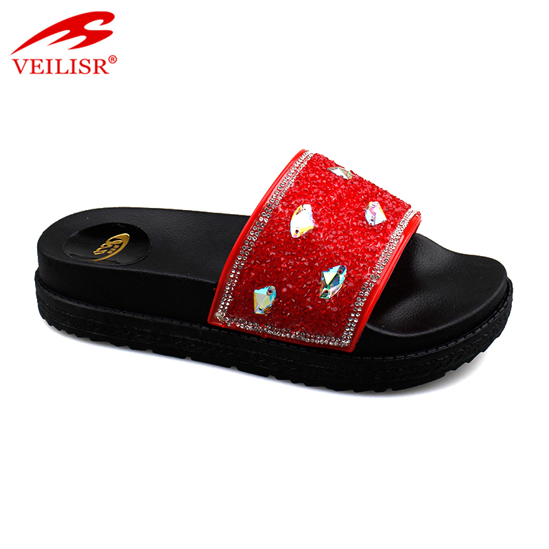 Outdoor summer ladies thick sole PVC slippers women slide sandals
