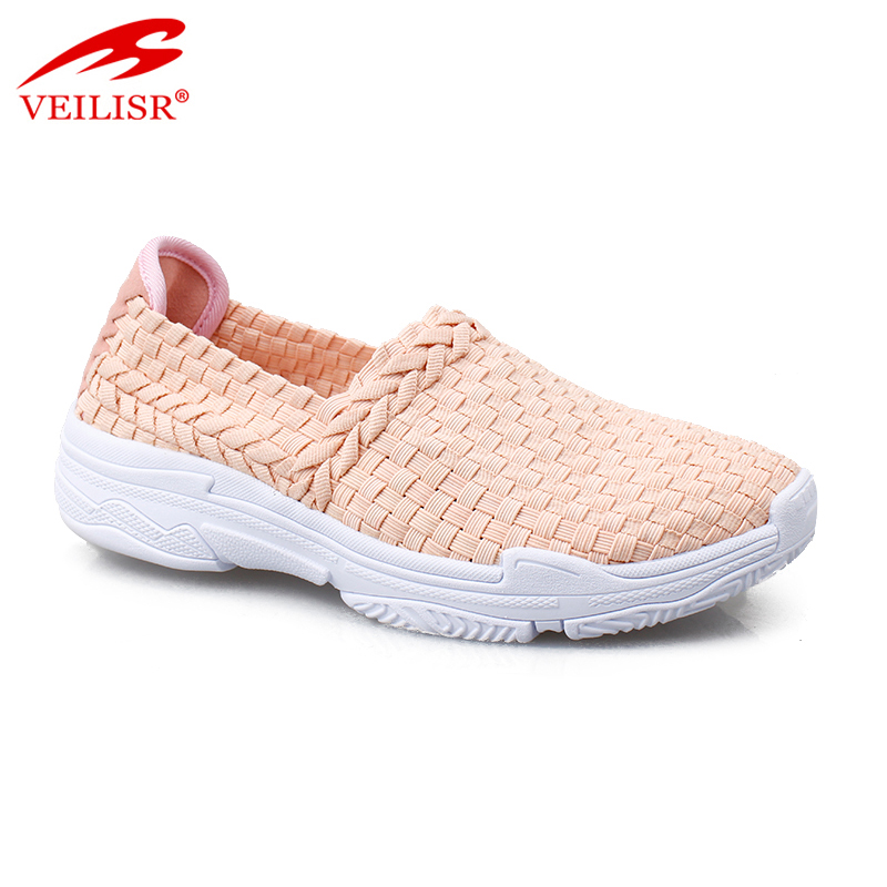 Zapatos mujer ladies slip on footwear women woven casual shoes