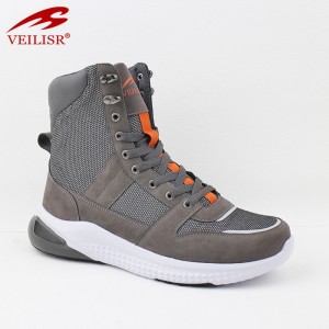Outdoor new faux leather upper trekking shoes men hiking boots in 2022