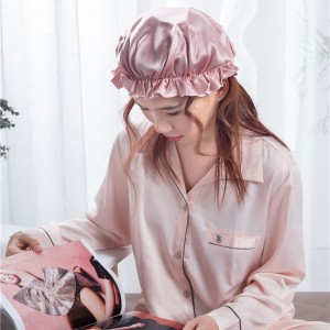 Good User Reputation for Real Silk Sleep Cap for Women Satin Bonnet Double Layer Adjustable Hair Bonnet