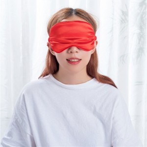Custom design size adjust soft solid red color silk sleep mask