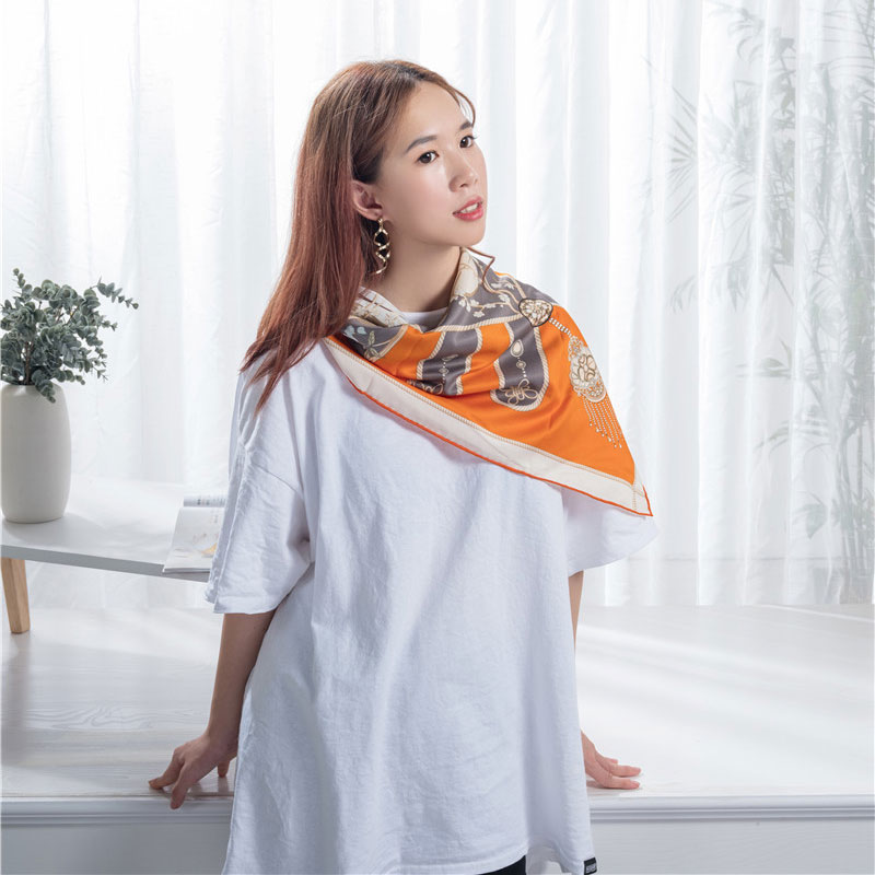 Screen print silk scarf 