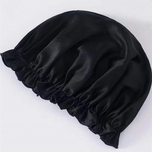 factory wholesale double layer silk hair bonnet custom sleep hair bonnets  pink