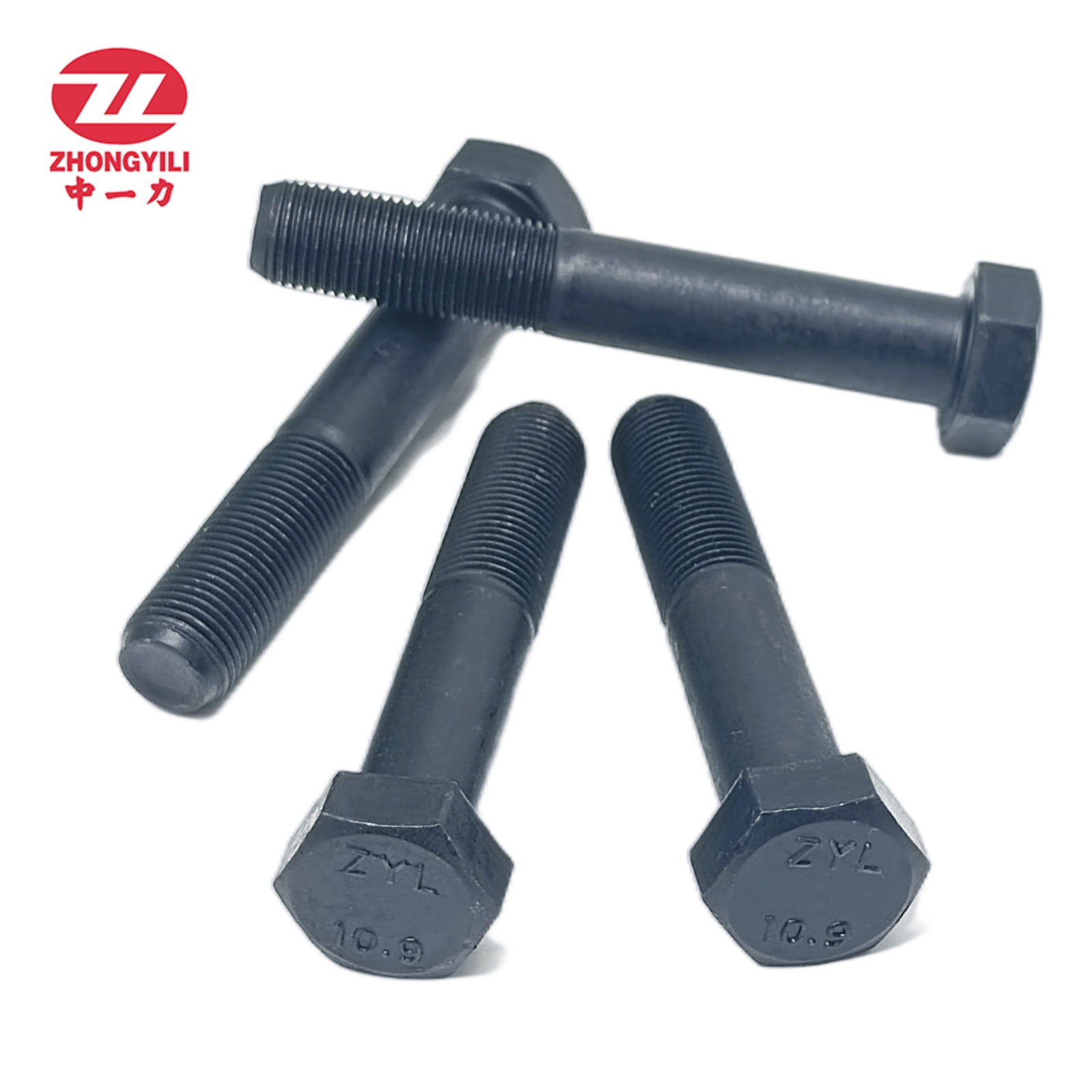 China wholesale Gr4.8 Hex Bolt Exporter –  New arrival 2023 high tensile Fine thread hex bolt DIN960 Black Grade 10.9 black – Zhongli bolts