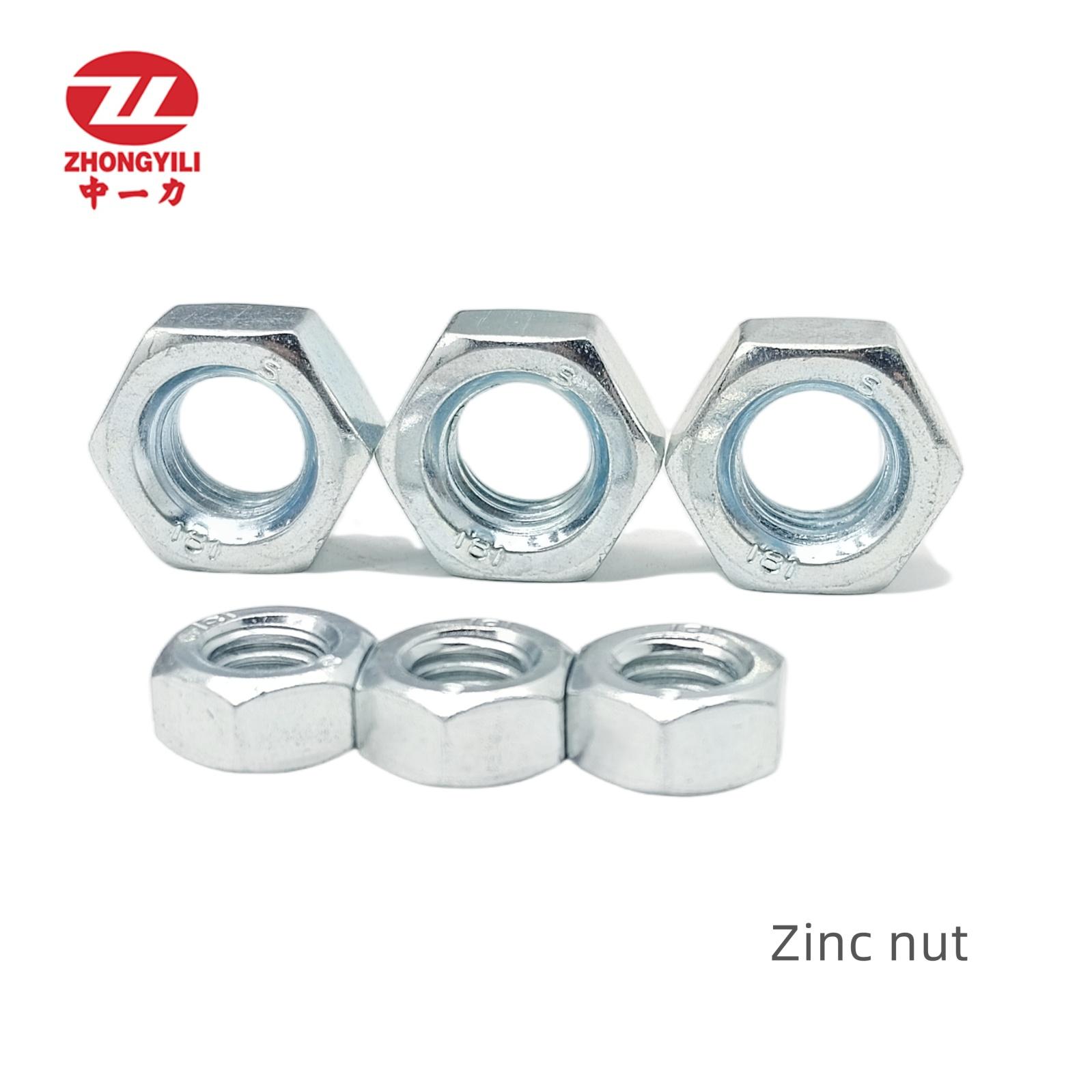 China wholesale Gr8 Zinc Plated Nuts Factories –  Zinc galvanized carbon steel hexagon nut din934 – Zhongli bolts
