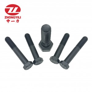 China wholesale Yellow zinc plated hex bolts Factories –  Black high strength Hex bolts full series – Zhongli bolts