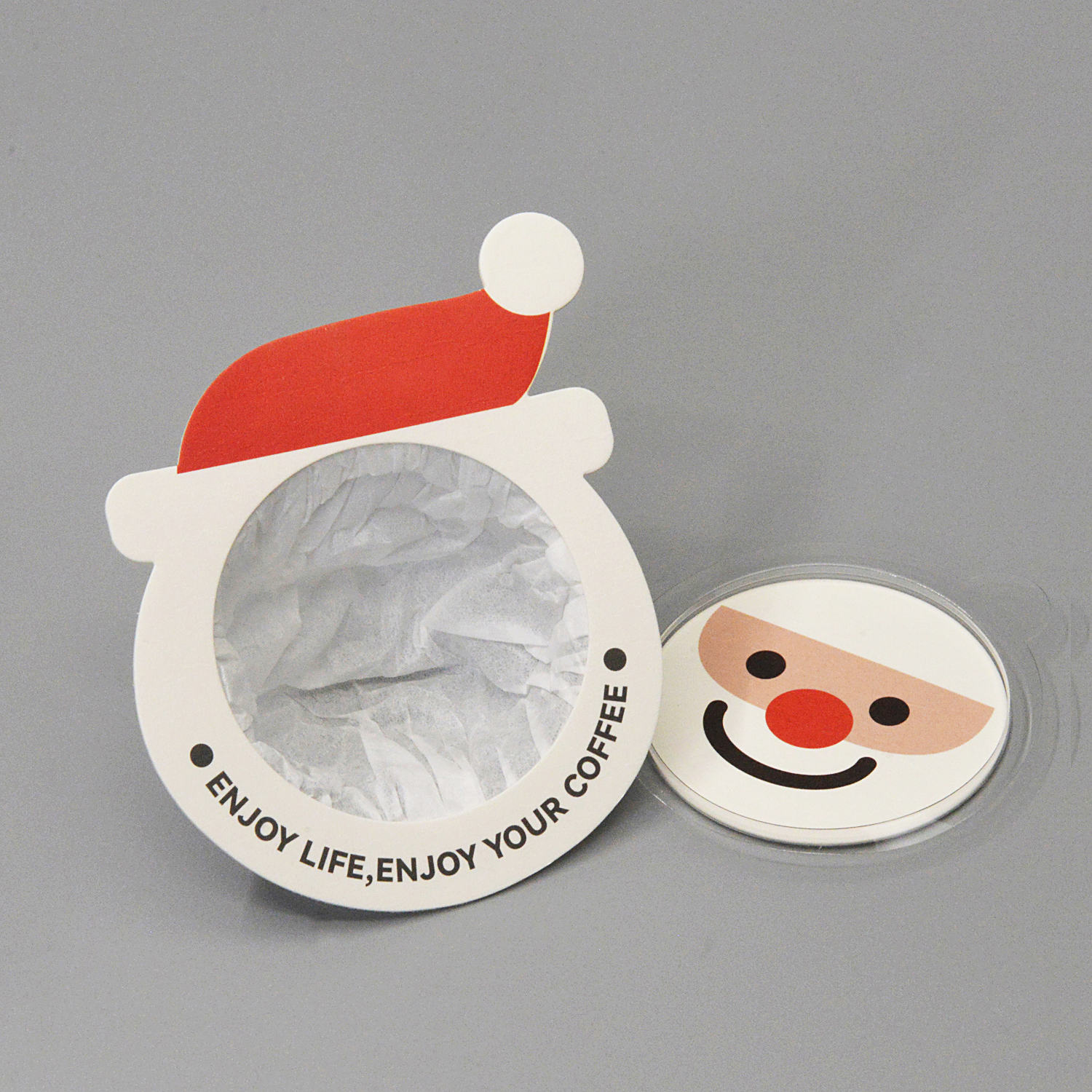 Christmas Fedora Eco-friendly Saucer Drip Coffee Filter Bag