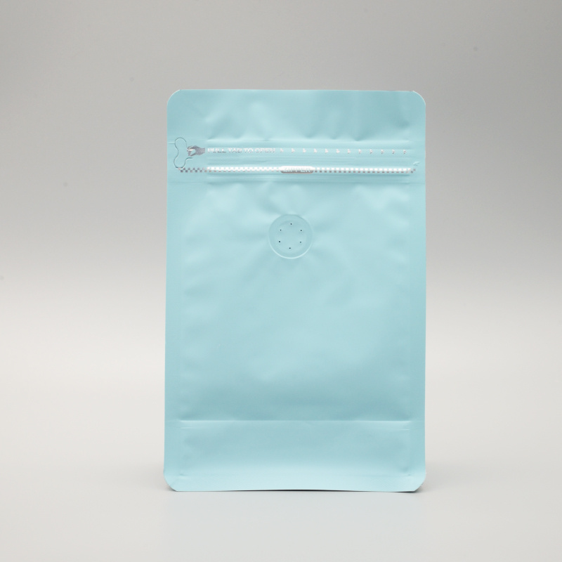 Tiffany Blue Air Valve Ritsleting Aluminium Foil untuk Paket Biji Kopi Teh
