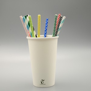 Vlastné farebné jednorazové biodegradovateľné papierové slamky papierová slamka na pitie