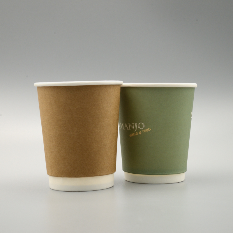 Disposable custom logo double wall craft paper coffee cup